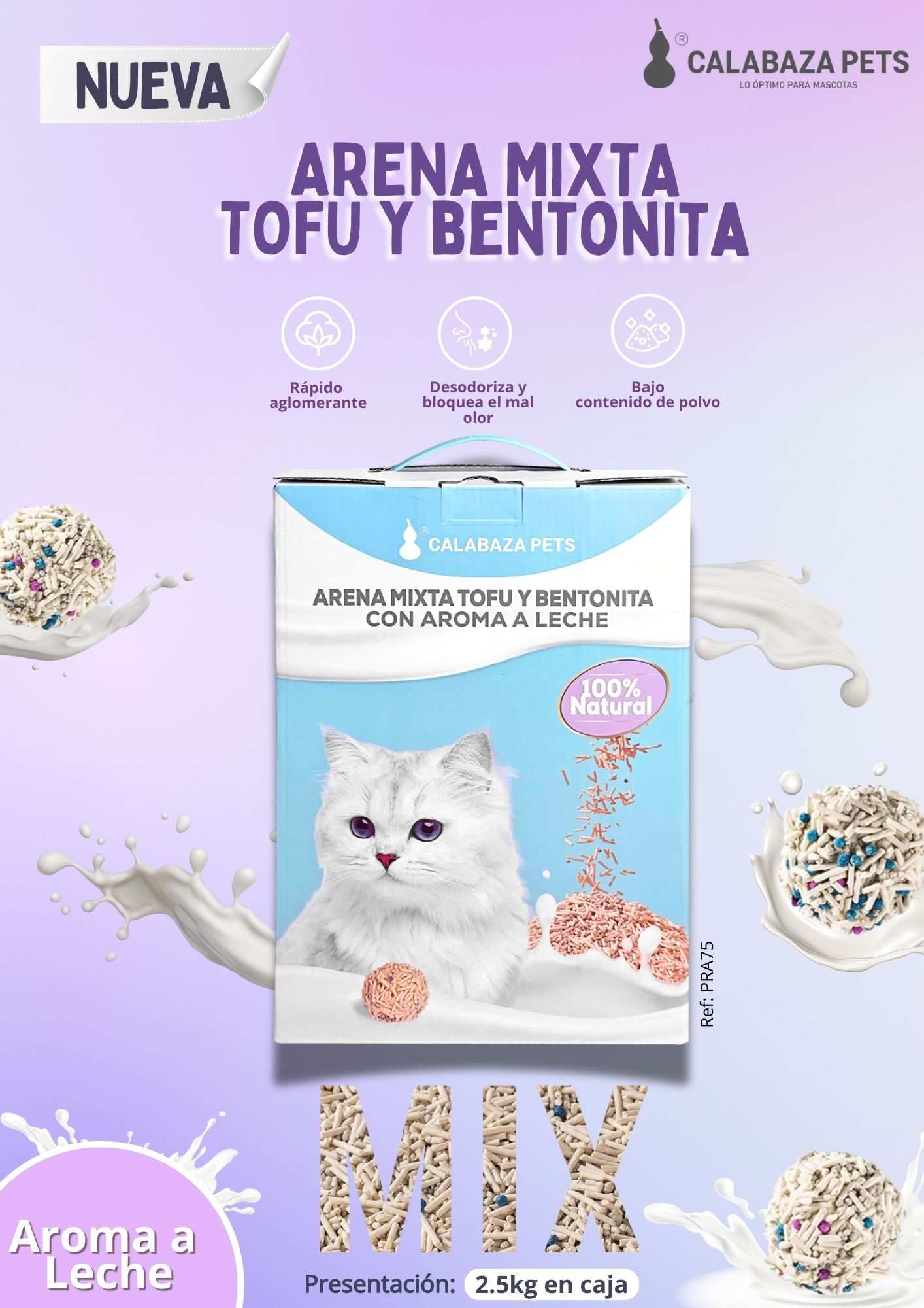 Arena Mixta Tofu Y Bentonita Con Aroma A Leche - Imagen 2