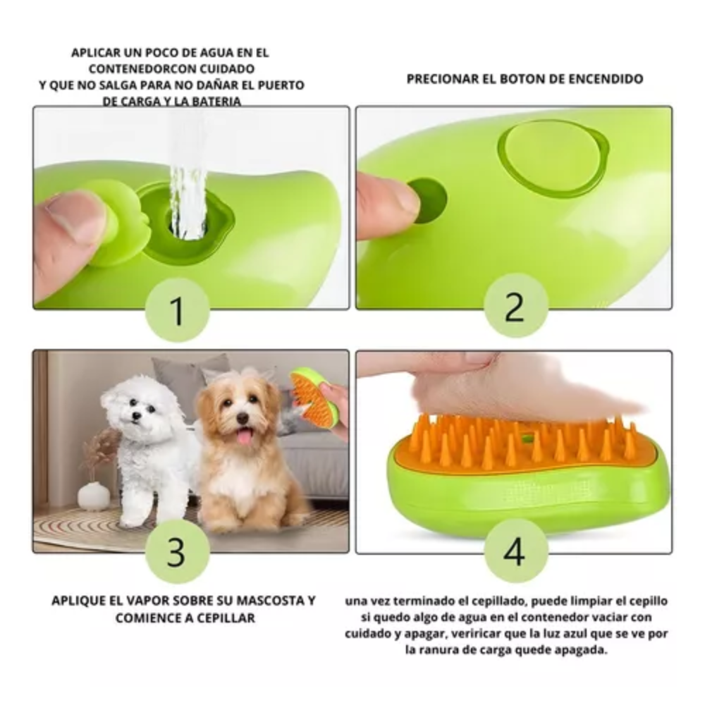 Cepillo De Vapor Para Gatos 3 En 1, Auto - Imagen 2